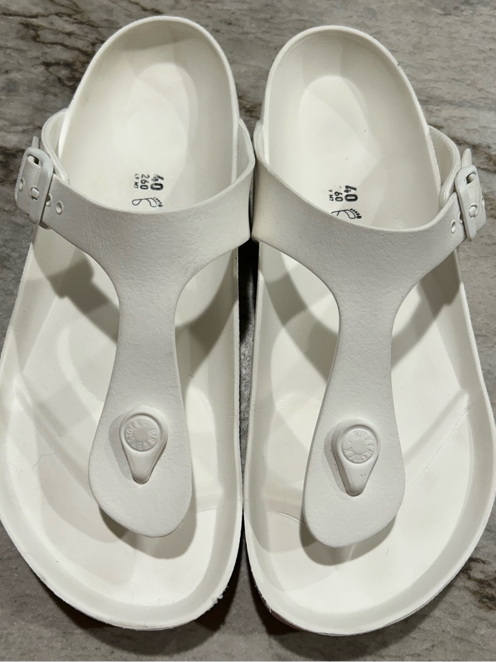 Birkenstock White T-Strap Women's Sandals